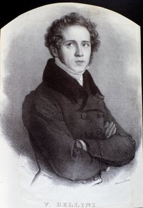 Portræt af den italienske komponist Vincenzo Bellini (gravering. 1800-tallet) af Unknown artist