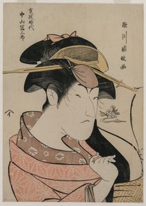 Portræt af skuespilleren Nakayama Tomisaburo som kvinde af Unknown artist