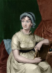 Portræt af den engelske forfatter Jane Austen (1775-1817) Indgravering fra bogen "Portrait gallery of eminent men and women of Europe and America" af biograf Evert Augustus Duyckinck (1816-1878). 1893, bd. 1 af Unknown artist