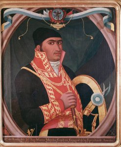 Portræt af den mexicanske patriot Maria Morelos (1765-1815) Anonymt maleri - Mexico City fra det 19. århundrede, Nationalhistorisk Museum, Chateau de Chapultepec af Unknown artist