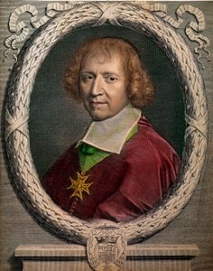 Portræt af kirkemanden Francois de Harlay, Abbe af Jumieges (1625-1695)” Indgravering af det 17. århundredes Paris, Musee Carnavalet af Unknown artist