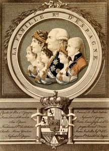 Portræt af den spanske kongefamilie: Kong Carlos IV (Charles IV af Unknown artist