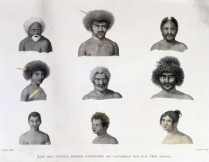 Portrætter af Papua fra Rawak Island. af Unknown artist