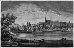 Prag, udsigt over kirkedistriktet Saint Nicholas de la Kleinseite og slotsdistriktet (Hradcany), som omfatter det kongelige palads, 3 kirker, et kloster og Saint Guy