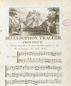 Prolog af "" Bellerophon "" Lyrique tragedie i fem akter med en prolog af Jean Baptiste Lully (Giovanni Battista Lulli) (Jean-Baptiste) (1632-1687). 1714. af Unknown artist