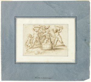 Putti laver vin af Unknown artist
