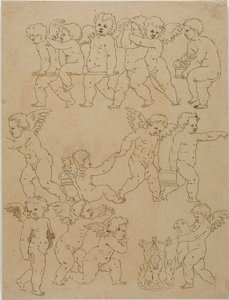Putti udfører opgaver af Unknown artist
