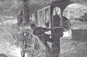 Jernbaneførere, slutningen af det 19. århundrede (trægravering) af Unknown artist