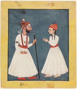 Raja Shamsher Sen med en ungdom af Unknown artist