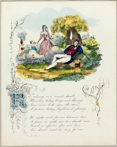 Liggende på en rosenrød knold (valentin) af Unknown artist