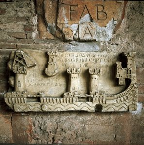 Relief, der repræsenterer Pisa-havnen (1200-tallet) af Unknown artist