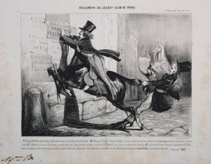Regler for Jockey Club de Paris: Hvert medlem af Jockey Club skal have en Jockey og en hest... af Unknown artist