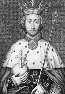 Richard II. (1367 til 1400) Konge af England. Stik af det 18. århundrede af Unknown artist