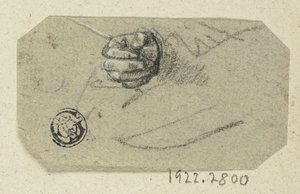 Højre hånd holder tegneredskab af Unknown artist