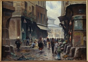 Rue Pirouette, ca. 1880, det nuværende 1. arrondissement, mellem 1875 og 1885 (maleri) af Unknown artist