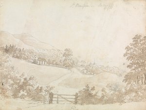 Landskab med hus, Isle of Wight af Unknown artist