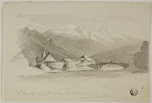 Saint Martin, i Sallenche-dalen, ser mod Mont Blanc af Unknown artist