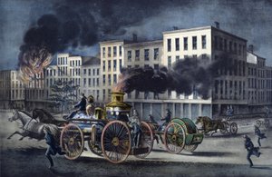 Scene af amerikanske brandmænds daglige liv af Unknown artist