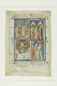Scener fra Sankt Peters mirakler, fra en Bible Historiale eller Pictorial New Testament af Unknown artist