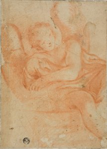 Siddende engel af Unknown artist