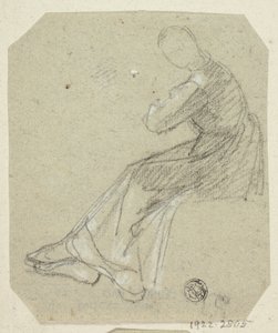 Siddende kvinde i profil af Unknown artist