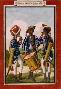 Sepoy trommer og fifers af Unknown artist