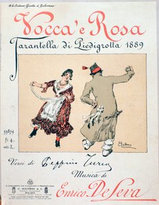 Nodecover af tarantellaen Vocca e Rosa af Enrico de Leva af Unknown artist