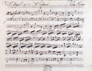 Nodeside for den første violin i Symfoni nr. 7, af Mozart af Unknown artist