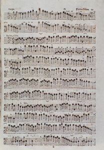 Nodeside for violinen i Sinfonia da chiesa og to violiner af Francesco Manfredini af Unknown artist