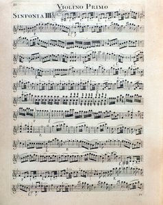Nodeside for violin til symfoni nr. 3 af Christian Cannabich af Unknown artist