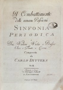 Nodeblad for Periodic Symphony (The Combat of Human Passions) af Karl Ditters von Dittersdorf af Unknown artist