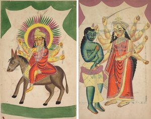 Sheetaladevi: Koppegudinden (recto); Durga (omvendt) af Unknown artist