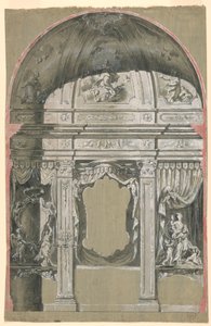 Sidekapel, med velgørenhedsfigurer, jomfruen og hellige af Unknown artist