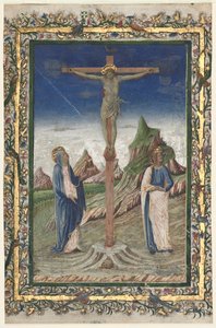 Enkelt blad fra et missal: Korsfæstelsen af Unknown artist