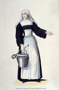 Søster til velgørenheden Saint Vincent de Paul. Gravering fra et album om religiøse ordrer, Paris af Unknown artist
