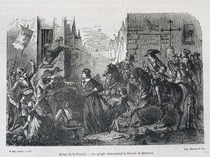 Slyngescene - Folket, der opfordrer til Brousels frihed i 1648 af Unknown artist