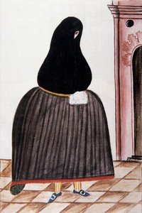 Spansk kvinde iført en skifer, der dækker hendes ansigt, fra "Trujillo del Peru" eller "Codex Martinez Companion", af Baltazar Martinez Companion og Bujanda, biskop af Trujillo (1782-1785) af Unknown artist