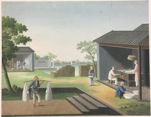 Spinding af stof, tilberedning af teblade, tilberedning af silke af Unknown artist