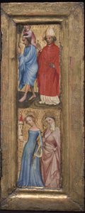 Sankt Christopher og Sankt Erasmus; St. Barbara og en anden kvindelig helgen af Unknown artist