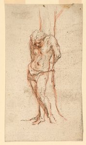 Sankt Sebastian Fedtet til et Træ af Unknown artist