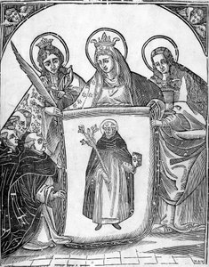 St. Thomas Aquinas omgivet af helgener. af Unknown artist