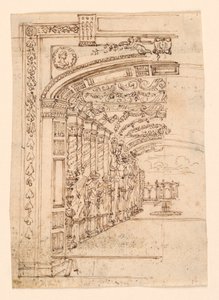 Scenedesign: Arcade Leading to a Garden af Unknown artist