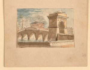 Scenedesign, bro over vand af Unknown artist