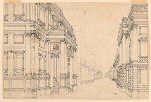 Scenedesign: Bygade med paladser af Unknown artist