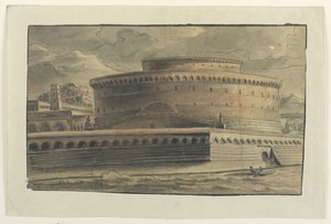 Scenedesign: Ydre af cirkulær bygning af Unknown artist