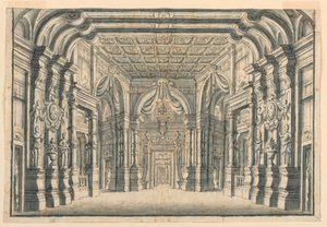 Scenedesign: Interiør af paladssale af Unknown artist