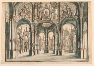 Scenedesign, Åben Slotsret af Unknown artist
