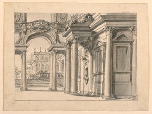 Scenedesign: Palace Garden Architecture af Unknown artist