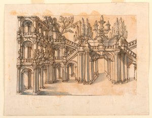 Scenedesign: Trappe i Park af Unknown artist
