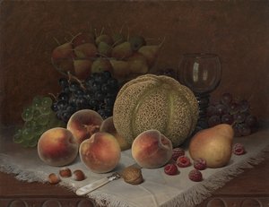 Stilleben med Cantaloupe af Unknown artist